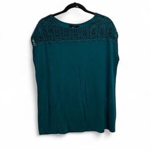 GNW Teal Lace Detail Blouse